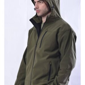 Τζάκετ SOFTSHELL / χακί με κουκούλα